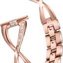 GloryFit Smart Watch Bands, Compatible with GloryFit T80 T70 T60 T50 P99 P98 Y66 P66 Stylish Band Bling Metal Strap Jewelry Bangle Wrist Bracelet