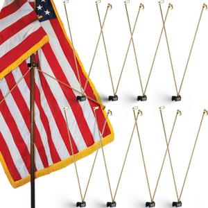 Gisafai 8 Pcs Flag Spreaders for Indoor Flag Pole Display Gold Flags Stand Banner Holder for Memorial Day Juneteenth 250th Anniversary Independence Day, 19.69 Inches in Total Length