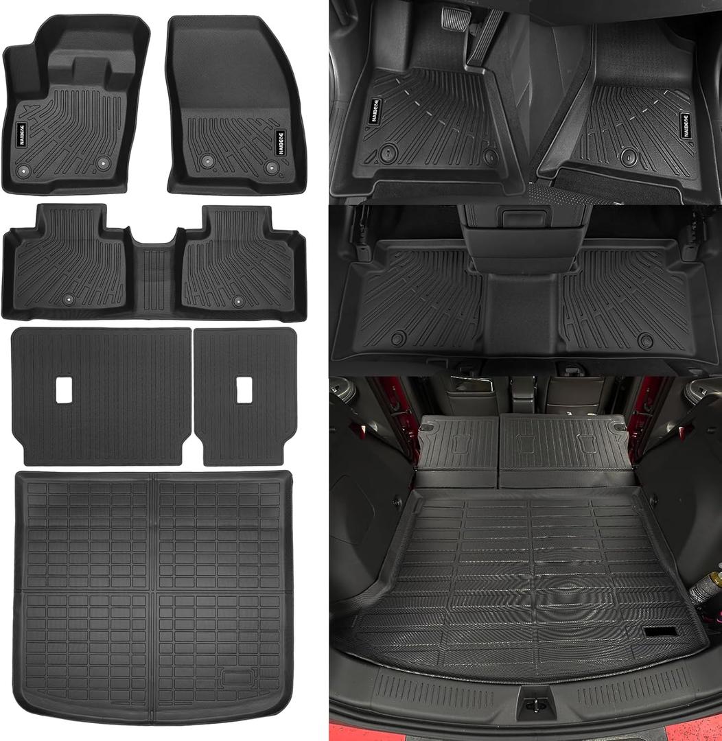 Naibeve Floor Mats for 2019-2023 Lincoln Nautilus- All Weather Custom for Lincoln Nautilus Floor Mats Cargo Mat Backrest Mats Waterproof Interior Accessories