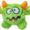 FCCUM Squeaky Plush Dog Toy Ball, Dental Care, Skin-Friendly and Soft and Relieve Stress, Dog Training Interactive Pet Cute Plush Fashionable Toy Ball (Green, Large)