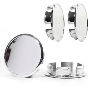 RTrhinotuning 4 PCS Snap-in Top Plug Removes Center Caps for Trailer Wheel Center Caps Chrome Lube Cap Open End Plus Plug Hub Caps 56.5mm