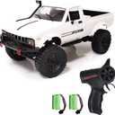 GoolRC RC Truck, WPL C24-1 RC Crawler 1/16 Scale Remote Control Car, 4WD All Terrain Off Road Pickup Truck, 2.4GHz RC Climbing Car with LED Light, 2 Batteries for Adults (White)