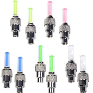 Dkiigame 10 Pack of Led Flash Tyre Wheel Valve Cap Light for Bike Bicycle Motorbicycle Wheel Light Tire (2 x Red, 2 x Yellow, 2 x Blue, 2 x Green, 2 x Colorful)