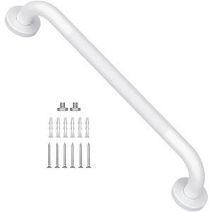 16 Inch Oil Rubbed White Grab Bar w/Anti-Slip knurled Grip, iMomwee Stainless Steel Wall Mount Bathroom Safety Handrail Support, Shower Balance Bar, Handicap Elderly Senior Assist Textured Bath Handle