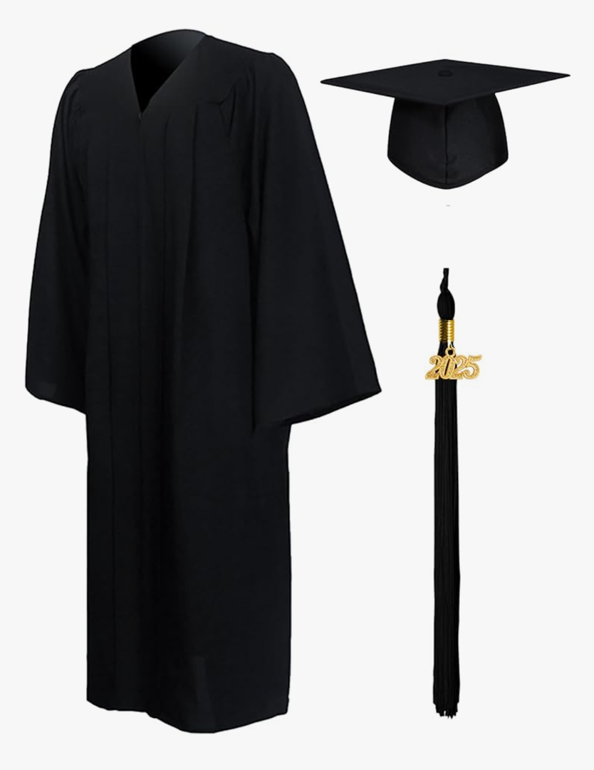 GraduationMall Matte Graduation Gown Cap Tassel Set 2025 for High School and Bachelor 48(S)