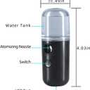 2 x Kingsmile Nano Mist Sprayer, Electric Nano Mister, Portable Face Mister for Eyelash Extensions & Daily Care, Mini Face Humidifier, Facial Mister with 1OZ /30ML Large Capacity Screwing Water Tank Black