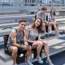 Stadium Seats for Bleachers with Back Support Bleacher Seat Soft Cushion Light Weight Includes Shoulder Strap & Cup Holder, Front & Back Zipper Pocket, Suitable for Sports Events,Black