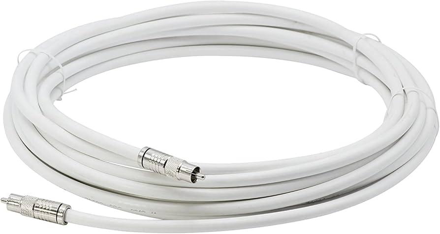 Digital Audio Coax - Coaxial Cable with RCA Connections, 75 Ohm - Low and High Frequency RG6 Coax - Subwoofer Cable - (S/PDIF) White, 35 Feet