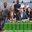 74Pcs Football Party Decorations Supplies Football Party Decoration Set Include Dinner Plates, Dessert Plates, Napkins, Cups, Banner and Tablecloth Football Birthday Party Favors Kit