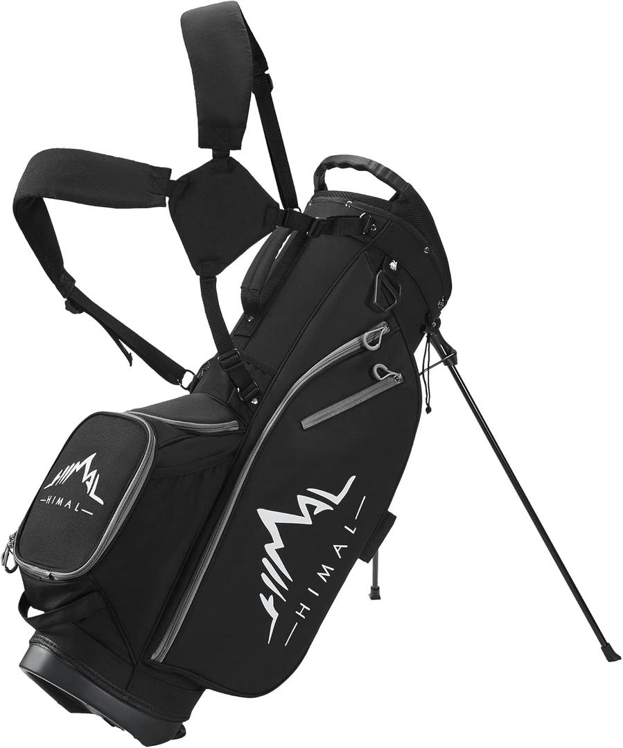 14-Way Golf Stand Bag, Golf Bag with Stand - Lightweight Durable Club Bag for Men & Women (Black)