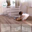 Babelio Baby Gate Extra Wide, Auto Close Dog Gate Pet Gate for House Stairs Doorways Fireplace (White, 104" Wide Gate - 5 Panels)