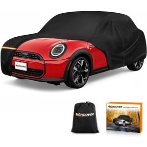 Car Cover for 2002-2025 Mini Cooper 2 Door, Waterproof 420D Oxford Cloth Outdoor Full Car Cover with Zipper, Windproof Heavy Duty All Weather Protection