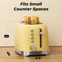 Toaster 2 Slice Retro Stainless Steel with 1.5 Extra Wide Slots Bagel, Defrost, Reheat, Cancel Functions, 6 Bread Shade Settings, Removable Crumb Tray, Yellow