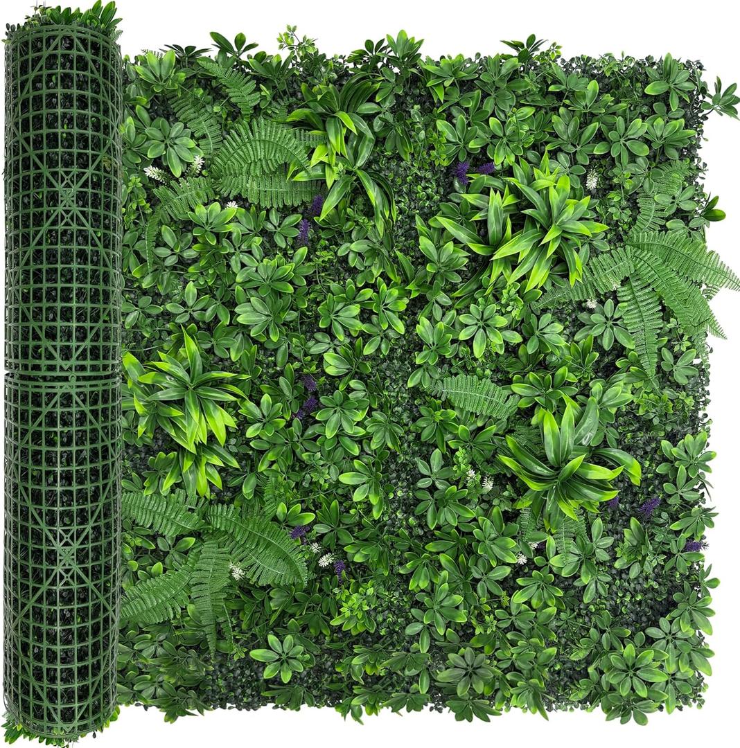 48"x128"(43 SQFT) Artificial Green Boxwood Grass Wall Roll