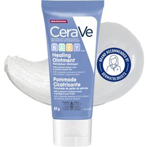CeraVe BABY Multipurpose Healing OINTMENT Cream. Prevent Baby Diaper Rash, Chafed skin/Lips, Dry & Cracked heels & feet. Petroleum jelly with Ceramides & Vitamin E. Slugging Cream, sensitive skin, lanolin free, Fragrance-free, Travel Size, 85G, BBD 11/2026