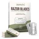 Zomchi Double Edge Razor Blades 2.0, 100 Counts Safety Razor Blades for Shaving, Platinum Stainless Steel Shaving Blades for Men and Women, Fits All Standard Double Edge Razors
