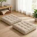 Floor Pillows Set of 2, Velvet Meditation Cushion for Adults, 22" Square, 2pack