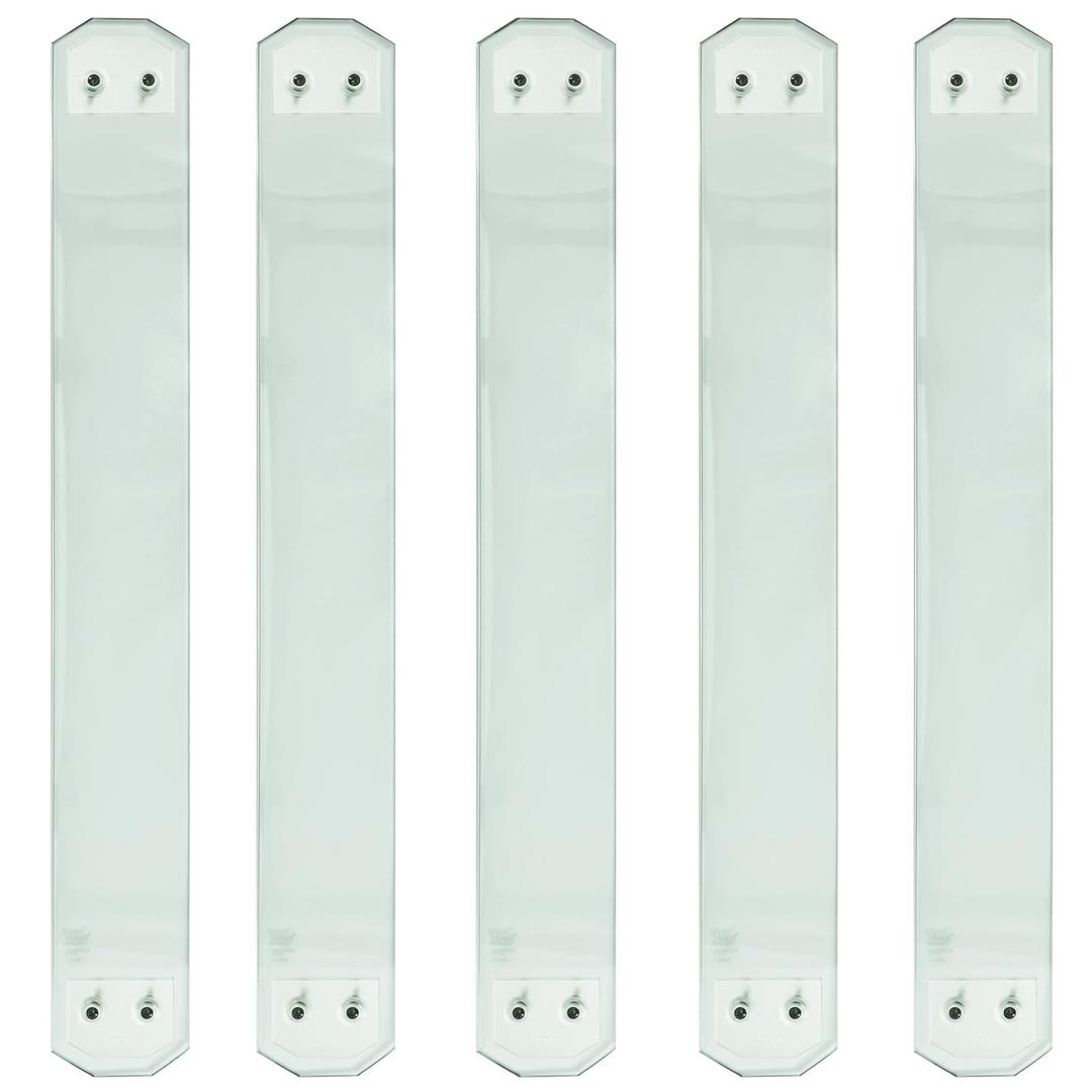 Myard Scenic Frontier Tempered Clear Glass Balusters for Deck Railings, Included Brackets + Screws for Facemount Railing Rails Handrail Staircase (Length 29.5", 5-Pack)