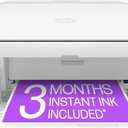 HP DeskJet 2734e Wireless Color All-in-One Printer with 3 Month Instant Ink Trial Included (26K72A), White (Packaging May Vary)