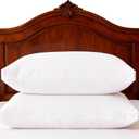 Thick Bed Pillows King Size Set of 2 Hotel Collection Soft Down Alternative Supportive Pillow for Back Stomach Side Sleeper White 20x36 inches