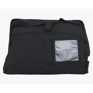 HUBERT Pizza Delivery Bag Black Nylon Side Loading Medium Insulated - 18/2" L x 18 1/2" W x 7" H