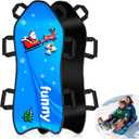45" Large Foldable Snow SledRolled Up Portable Snow Sleds for Kids and Adult, Thickened PE Bottom Sturdy Fabric Stitching Winter Sleds with Handles for Stable Control, Fits 2 Children or 1 Adult