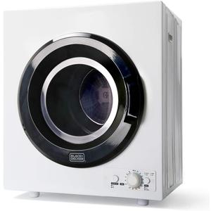 BLACK+DECKER BCED26 Compact Dryer for Standard Wall Outlet, Small, 5 Modes, Load Volume 8.8 lbs., White