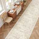 Washable Runner Rug 2.5x16, Non-Slip Long Hallway Runner for Entryway, Soft Vintage Kitchen Mats for Floor, Abstract Dining Room, Bedroom, Living Room Rugs(2.5'x16', Beige/Ivory)