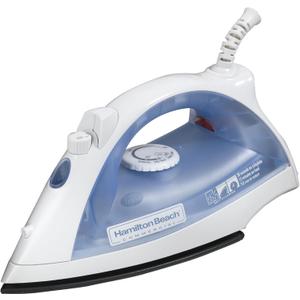 Hamilton Beach Commercial Lightweight Steam Iron with 3-Way Automatic Shutoff and Nonstick Soleplate (HIR200R), White and Blue