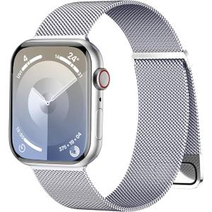 Magnetic Band Compatible for Apple Watch Bands Women Men 40mm 38mm 41mm 42mm 46mm 44mm 45mm 49mm, Stainless Steel Mesh Metal Sport Strap Wristband iWatch Series 11 10 9 8 7 6 5 4 3 2 1 SE Ultra