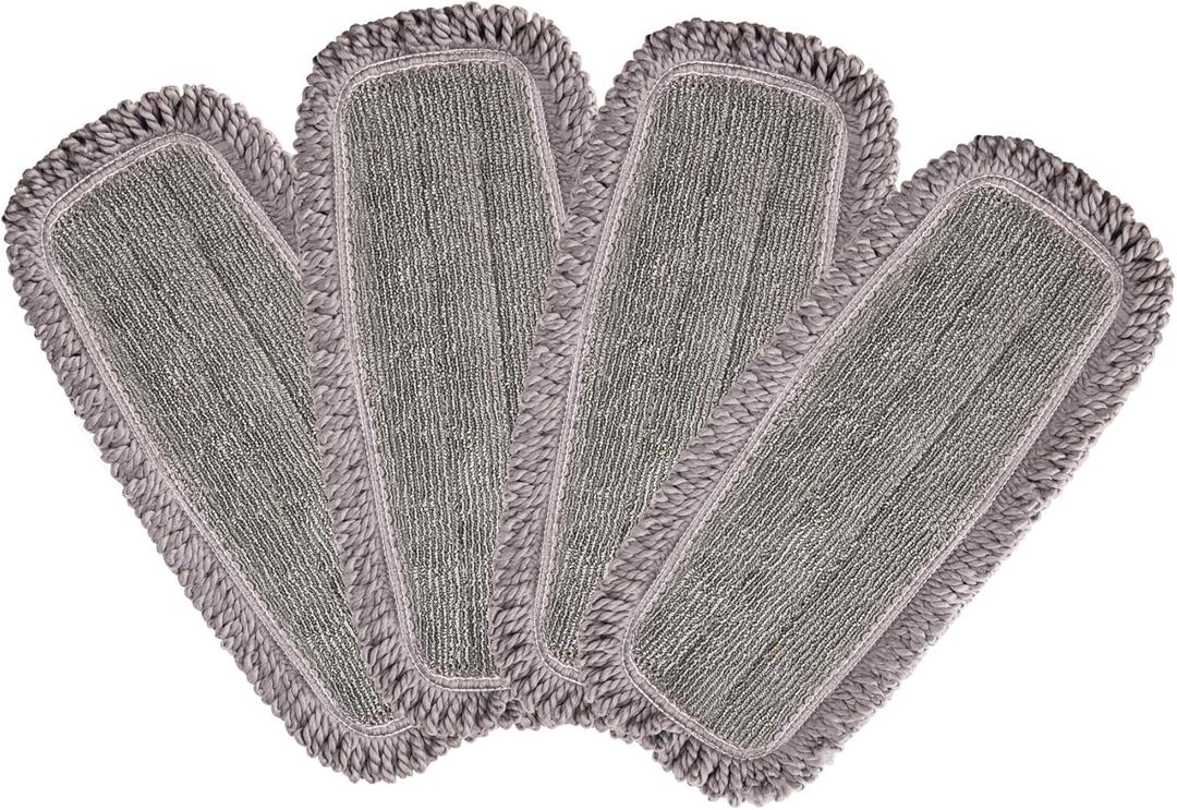 Microfiber Mop Pads 4 Pieces for Floor Cleaning,Fit CLEANHOME Dust Mop: B09PBPGSJ3, Twisted Microfiber Replacement Pads (Dark Grey)