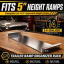 Wesiti Trailer Ramp Organizer Rack,Fits 5" Height Ramps with 4.3 Approach Angle,Lightweight Aluminum Vertical Storage Mount,Wall Mounted Holder for Race and Utility Trailers