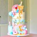 LaVenty Gender Reveal Cake Toppers Boy or Girl Cake Decoration Teddy Bear Cake Decoration Baby Shower Party Decoration