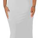 ZonJie Women's Formal Dress Sexy Elegant Short Sleeve Off Shoulder Bodycon Long Evening Party Wedding Guest Dresses (XX-Large, Bwhite)