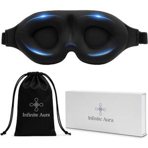 5 x Infinite Aura Sleep Mask 3D Contoured Eye Mask for Sleeping, Adjustable Strap, Memory Foam, Lightweight & Breathable Blindfold for Travel, Naps, Meditation