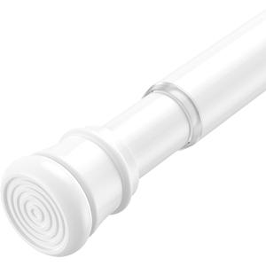 AIZESI Tension Curtain Rod for Windows 45 to 77 Inch, Adjustable Expandable Spring Curtain Rods No Drilling, Non Slip Curtain Rod for Bedroom Doorway Closet Door, White