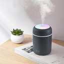 Portable Mini Humidifier, Colorful, Cool Mist, USB Powered. Perfect for Bedroom, Office & Car (300ml, Gray)