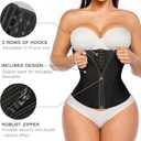YIANNA Waist Trainer for Women Latex Underbust Tummy Control Waist Cincher Corset Hourglass Body Shaper Zipper and Hooks (Black, M)