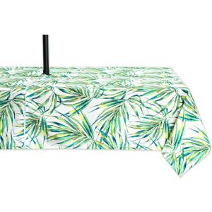 YiHomer Indoor Outdoor Tabletop for Spring Summer Decorations, Picnics and Dinner Parties - Stain and Water Resistant, Palm Leaves Dream, Zipper Tablecloth, 60 x 84 Rectangle with Umbrella Hole