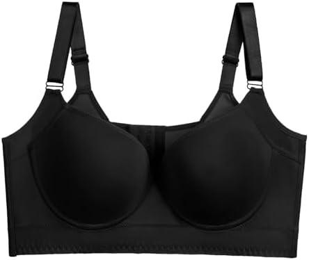 Push up Bra for Women Backless Smoothing Bra Full Back Coverage Deep V Neck Bra, Size 40D