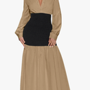 Ekaliy Women's Puff Long Sleeve Shirt Dress Elegant Button Down Loose Swing Party Maxi Dress, XL