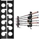 Ghosthorn Fishing Pole Rod Racks Wall or Ceiling Mounted Fishing Pole Rod Holders for Garage Storage Organizer Fishing Gear Equipment for Men Women black 1 Set Holds Up 6 Rods