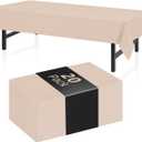 20 Pack Beige Rectangle Plastic Tablecloth, 54"x 108" Disposable Table Cloth Party Table Cover, Plastic Table Cloth for Birthday Wedding Party