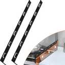 Stove Gap Covers, 25.6" Long & 0.4" Wide Stove Counter Side Gap Guards, Oven Gap Filler with Aluminum, Heat Resistant and Easy to Clean, Range Trim Kit, Left and Right 2 PCS(Black)