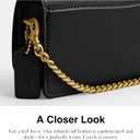 Coach Women's Evie Long Chain Accessory-Travel Wallet Black, " (L) x 4" (H) x 1 3/4" (W)