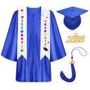 Fingertip WD 2026 Kindergarten Graduation Cap and Gown Tassel Set for Kindergarten Preschool Toddler Children Blue 33