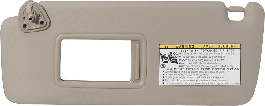 Sun Visor Fit for 2004-2007 Toyota Highlander Left Driver Side Without Light Replace #7432048260A0 Beige