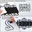DIY House Numbers Metal Sign, Outdoor Address Plaque Weatherproof for Mailbox, Garden Yard,House Front Door Decorative Wall Plaque, 11.8 Inch Iron Wall Decor (Black-Silver)