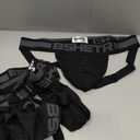BSHETR Men's Jockstraps Athletic Supporters 4-Pack Cotton Work Out Underwear (Black, XL)