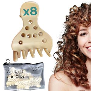 Cocoa & Cali AirLift Root Lifting Hair Clips for Volume at the Roots - Set of 8 Volumizing Claw Clamps for Curly Hair - Voluminous Roots and Bouncy Curls